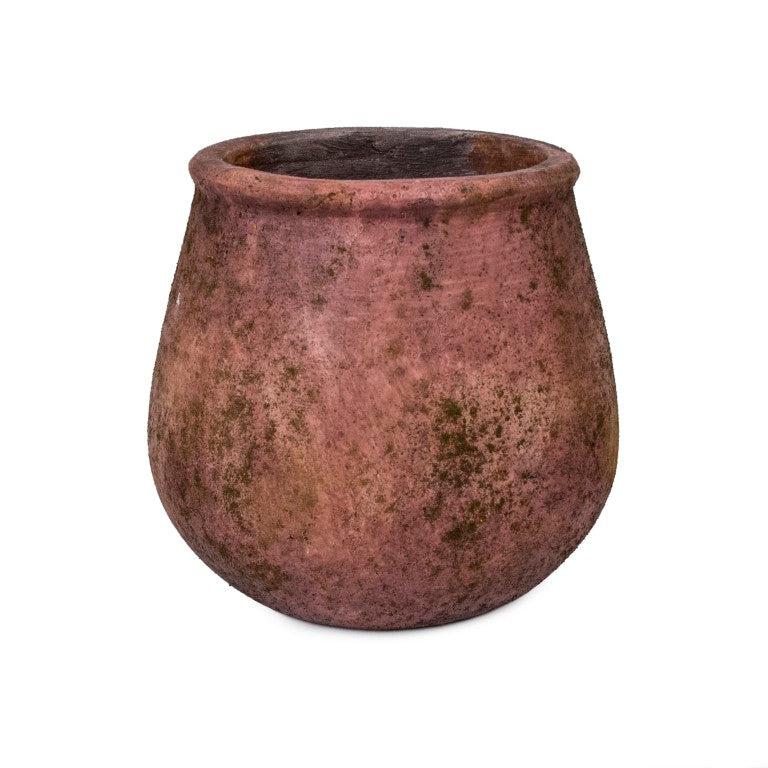 Zentique Rustic Terracotta Vase with Hand-Finished Texture, 8.5"x7.5" Accent Piece for Farmhouse & Boho Decor 9625M B33