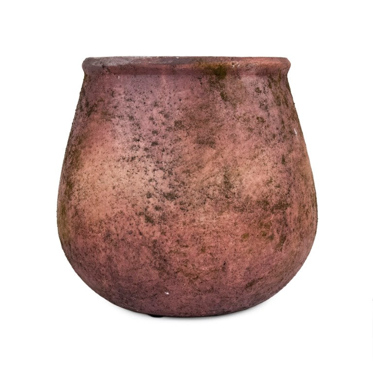 Zentique Rustic Terracotta Vase with Hand-Finished Texture, 8.5"x7.5" Accent Piece for Farmhouse & Boho Decor 9625M B33