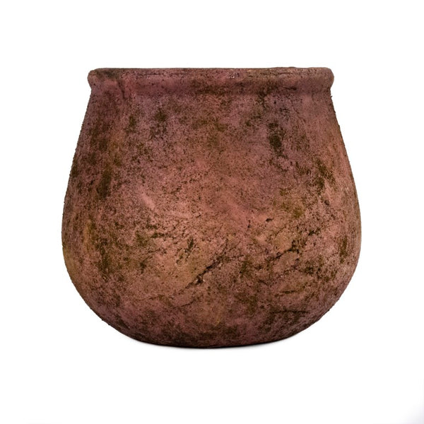 Zentique Rustic Terracotta Vase 6x5.5" — Handcrafted Textured Accent for Farmhouse, Boho & Modern Shelves 9625S B33