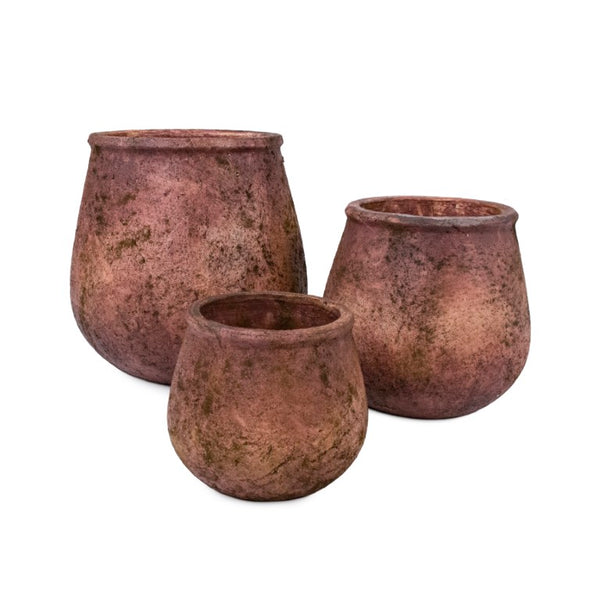 Zentique Rustic Terracotta Vase with Hand-Finished Texture, 8.5"x7.5" Accent Piece for Farmhouse & Boho Decor 9625M B33