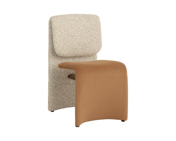 Sunpan DUNNINGTON Dining Chair - Modern Elegance with Textured Upholstery and Sleek Metal Support Design Brown 112873