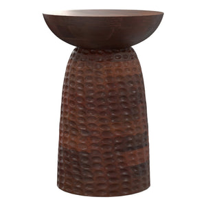 English Elm Boyd Hand-carved Solid Mango Wood Accent Table with White Finish for Modern Living Brown B136P414666