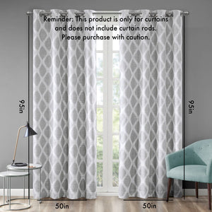 English Elm Printed Ikat Blackout Curtain Panel – Stylish Noise-Reducing Window Treatment For Modern Homes B03599799-GIGA