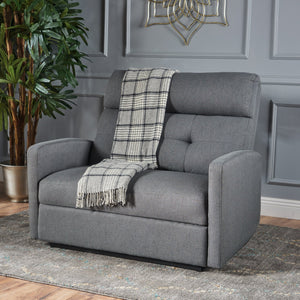 English Elm Christopher Knight Home® - Reclining Loveseat with Push-Back Recline, Plush Tufted Fabric Sofa, Compact Wall-Hugger Design Charcoal 61372.00CCL