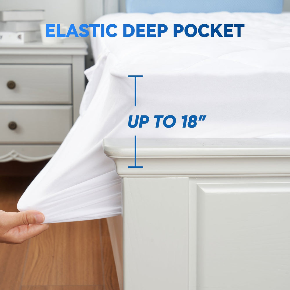 English Elm Electric Heating Mattress Cover Ancient White Plush Polyester, Timer 2/4/8H, 13ft Cord, Even Warmth T3950P374166