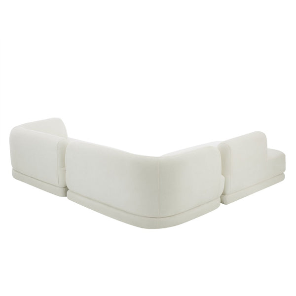 English Elm 115" L-shaped Sectional Three Piece Deep Seat Chaise Sofa for Modern Living Rooms Beige N767P385430A