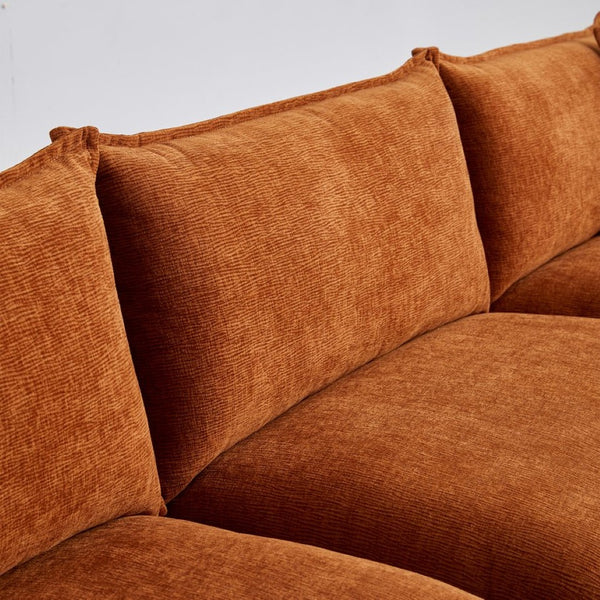 English Elm Stylish Modular L-Shaped Sectional Sofa With Ottoman - Cozy Chenille Upholstered Design For Living Rooms, Apartments, And Offices W1765S00087-GIGA