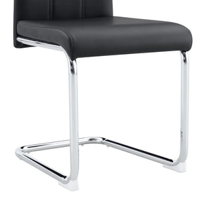 English Elm A Set of 2 Glam Faux Alligator Pvc Barstools with Crystal Buckle Detail Black W1512P491832