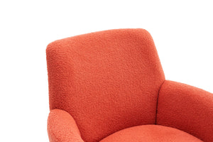 English Elm Teddy Round Swivel Barrel Chair with Gold Base — Plush Teddy Upholstery, 360° Comfort Seat, 300lb Capacity W1361P172477