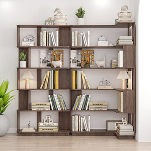 English Elm 90 Cm Modular Corner Bookcase Set of 2 Flexible Display Shelving for Home Office W2899S00014