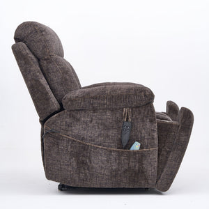 English Elm Old Age Electric Lift Recliner - Plush Velvet Chair With Dual Motors, Massage, Heat & 180° Recline W547S00052