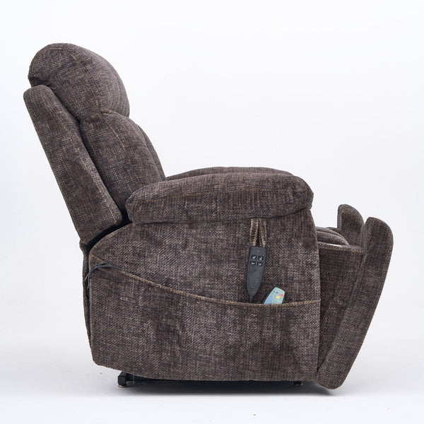 English Elm Old Age Electric Lift Recliner - Plush Velvet Chair With Dual Motors, Massage, Heat & 180° Recline W547S00052