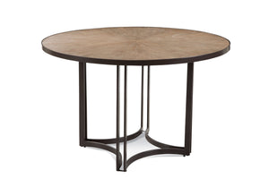 Basset Mirror Trucco Round Dining Table - Modern Transitional Design With Brown Poplar Top & Bronze Metal Base Black Metal,Wood 9630-dr-700