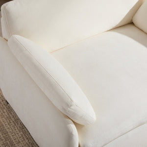 English Elm 50*43" Oversized Chenille Armchair Deep Lounge Seat Modern Minimalist Living Room Chair Cream N723S5042A