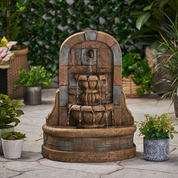 English Elm Christopher Knight Home® - 29" BAGWELL FOUNTAIN Outdoor Weather-Resistant Polyresin Roman Garden Waterfall Accent, 29" 71773.00SGRY