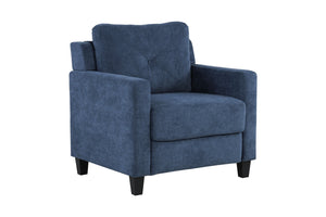 English Elm Horatio Elegant Chenille Accent Chair with Pocket Coil Seat, Modern Tight-Back Design & Durable Frame Navy 30 L x 26 W x 24 H B2726P248627