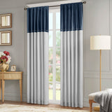 Croscill Classics Vicenza Glam/Luxury Invertible Curtain Panel (Single) CCL40-0059 Navy/Silver