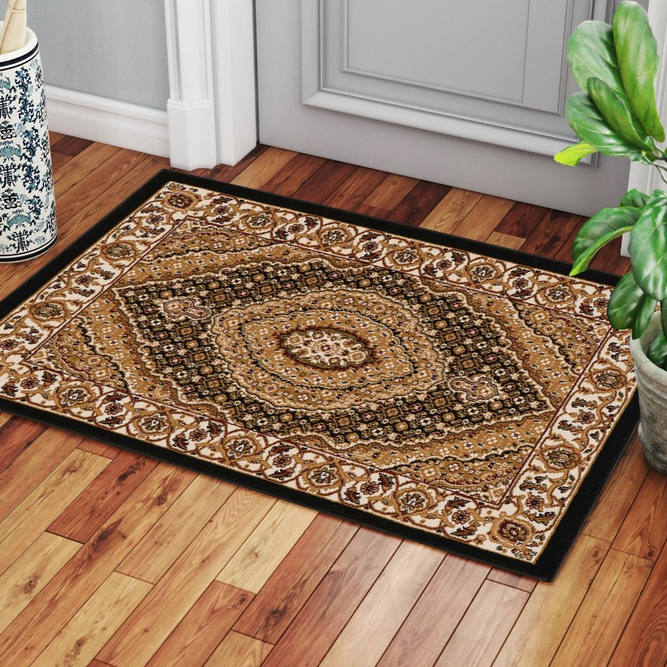 English Elm Manchester Elegant Black & Ivory 2 Ft. X 3 Ft. Area Rug – Durable, Soft, & Stain Resistant Design B186P316782