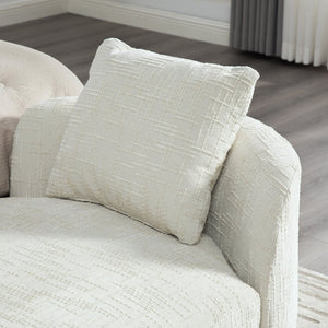 English Elm 77.17" Chenille Chaise Bench with Bolster Pillows Rubberwood Legs Bedroom Lounge W3189S00039