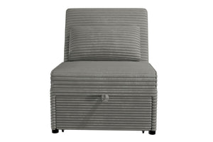 English Elm Convertible Corduroy Sofa Chair with Pull-Out Bed, Plush Throw Pillow, Space-Saving Comfort Smoke 17 L x 32 W x 44 H B089P296904