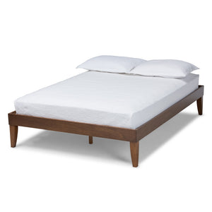 Baxton Studio Baxton Studio Lucina Mid-Century Queen Platform Bed Frame in Walnut Brown - Sleek & Stylish Design Lucina-Walnut-Queen