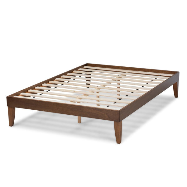 Baxton Studio Baxton Studio Lucina Mid-Century Queen Platform Bed Frame in Walnut Brown - Sleek & Stylish Design Lucina-Walnut-Queen