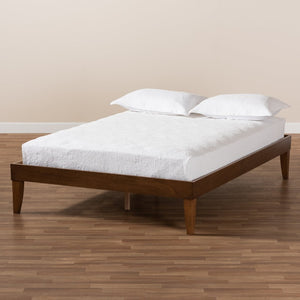 Baxton Studio Baxton Studio Lucina Mid-Century Queen Platform Bed Frame in Walnut Brown - Sleek & Stylish Design Lucina-Walnut-Queen