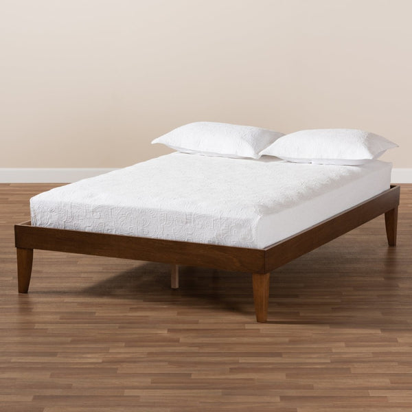 Baxton Studio Baxton Studio Lucina Mid-Century Queen Platform Bed Frame in Walnut Brown - Sleek & Stylish Design Lucina-Walnut-Queen