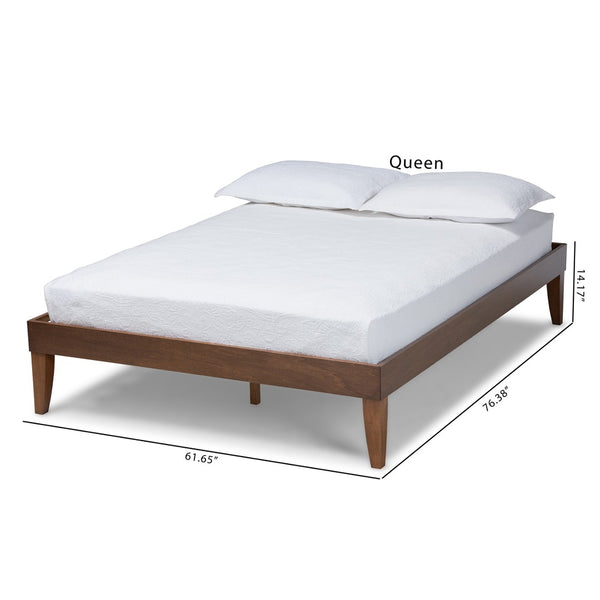 Baxton Studio Baxton Studio Lucina Mid-Century Queen Platform Bed Frame in Walnut Brown - Sleek & Stylish Design Lucina-Walnut-Queen