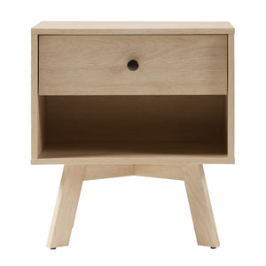 English Elm Walker Edison - Mid-Century Modern Minimalist 1-Drawer Nightstand – Coastal Oak