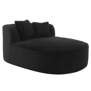 English Elm Swivel Barrel Accent Chair Chenille Tufted Round Club Seat for Living Room Lounge Black N719S002370B