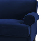 English Elm Alana Lawson Three-Cushion Tightback Sofa, Navy Blue Velvet