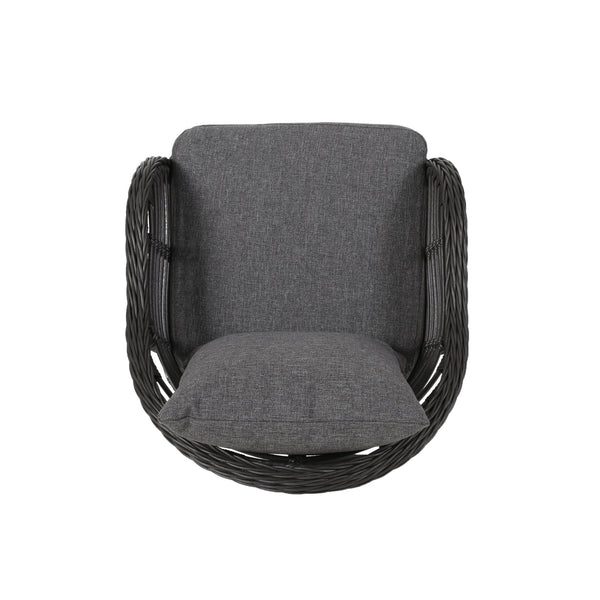 English Elm Christopher Knight Home® - TATIANA Grey Dining Chairs Set of 2 – Aluminum Frame, Woven Polyethylene Rattan, Water‑Resistant Cushions, Lightweight Rust‑Resistant Design 65042.00GRY