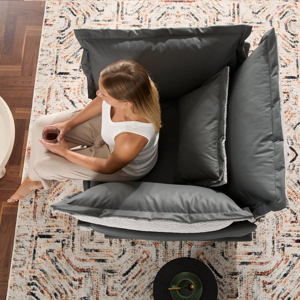 English Elm Modern Chenille Oversized Armchair - Plush Accent Chair For Cozy Living Room, Bedroom & Study W2997P236168