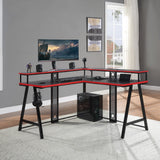 OSP Home Furnishings Disruptor L-Shape Gaming Desk Black