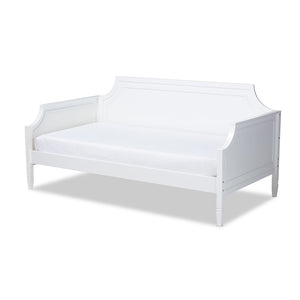 Baxton Studio Baxton Studio Elegant White Wood Daybed with Trundle for Effortless Overnight Guest Hosting Twin Mariana-White-Daybed