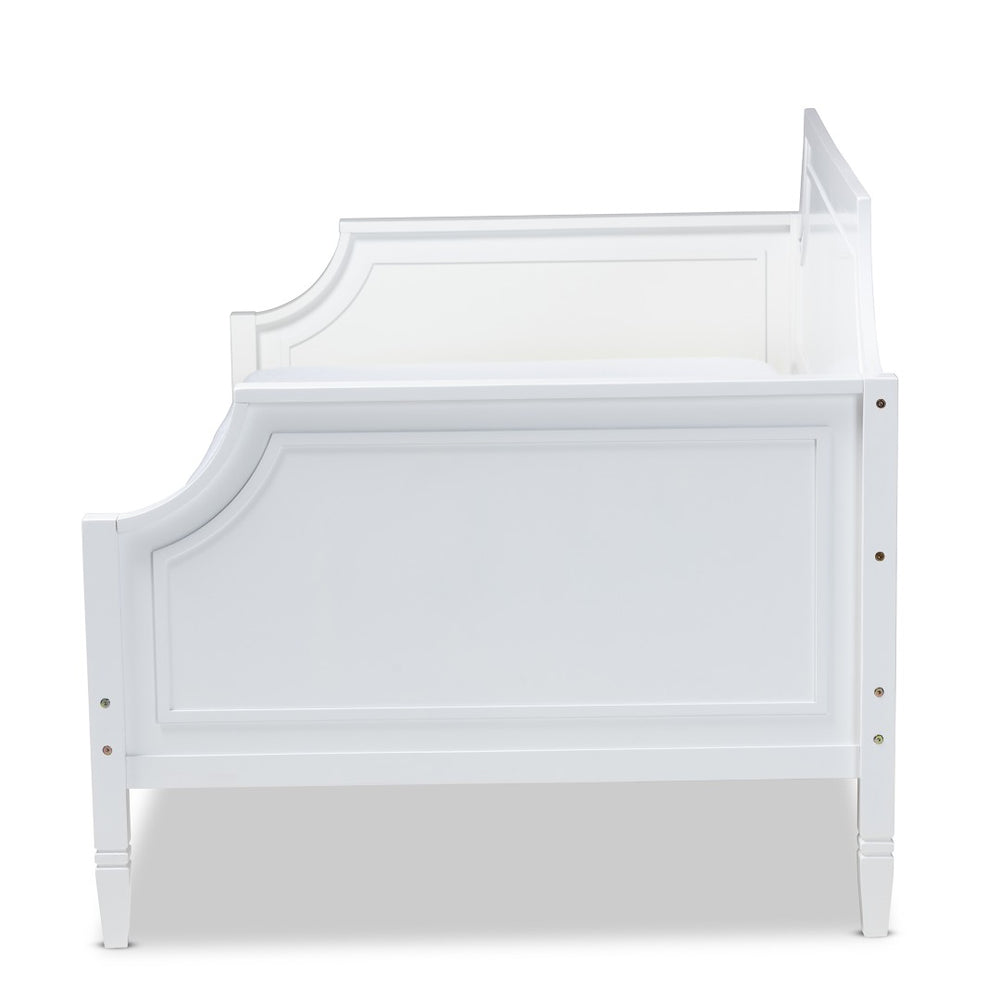 Baxton Studio Baxton Studio Elegant White Wood Daybed with Trundle for Effortless Overnight Guest Hosting Twin Mariana-White-Daybed