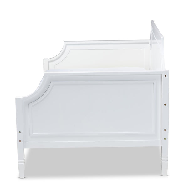 Baxton Studio Baxton Studio Elegant White Wood Daybed with Trundle for Effortless Overnight Guest Hosting Twin Mariana-White-Daybed