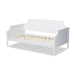 Baxton Studio Baxton Studio Elegant White Wood Daybed with Trundle for Effortless Overnight Guest Hosting Twin Mariana-White-Daybed