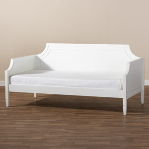 Baxton Studio Baxton Studio Elegant White Wood Daybed with Trundle for Effortless Overnight Guest Hosting Twin Mariana-White-Daybed