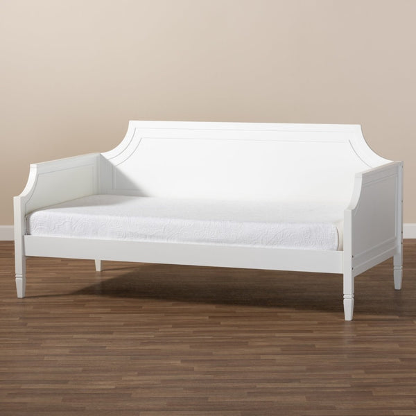 Baxton Studio Baxton Studio Elegant White Wood Daybed with Trundle for Effortless Overnight Guest Hosting Twin Mariana-White-Daybed