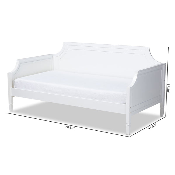 Baxton Studio Baxton Studio Elegant White Wood Daybed with Trundle for Effortless Overnight Guest Hosting Twin Mariana-White-Daybed