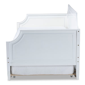 Baxton Studio Baxton Studio Mariana Elegant White Wood Twin Daybed with Trundle – Ideal for Stylish Spaces Mariana-White-Daybed-T