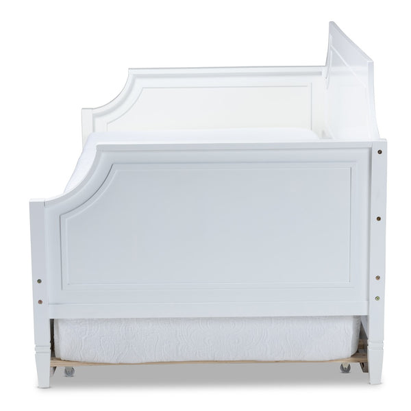 Baxton Studio Baxton Studio Mariana Elegant White Wood Twin Daybed with Trundle – Ideal for Stylish Spaces Mariana-White-Daybed-T