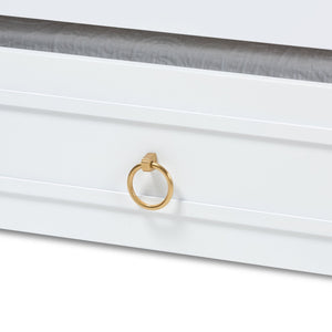 Baxton Studio Baxton Studio Mariana Elegant White Wood Twin Daybed with Trundle – Ideal for Stylish Spaces Mariana-White-Daybed-T