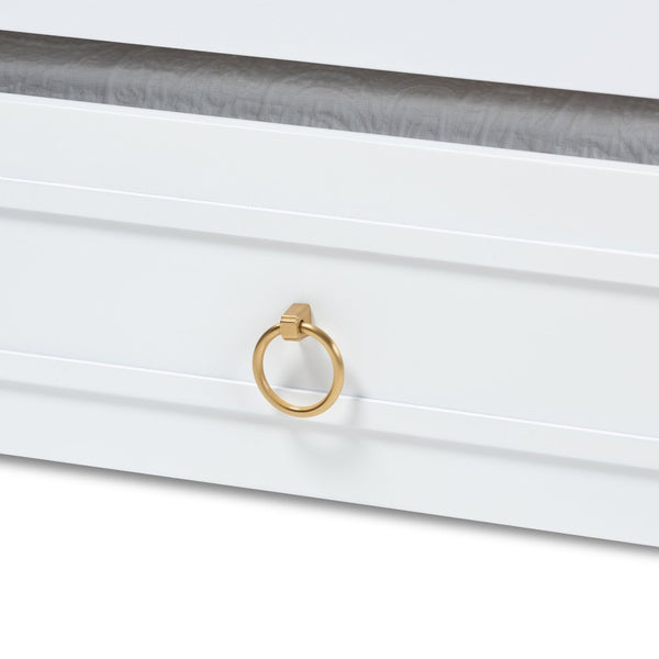 Baxton Studio Baxton Studio Mariana Elegant White Wood Twin Daybed with Trundle – Ideal for Stylish Spaces Mariana-White-Daybed-T