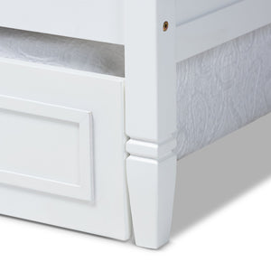 Baxton Studio Baxton Studio Mariana Elegant White Wood Twin Daybed with Trundle – Ideal for Stylish Spaces Mariana-White-Daybed-T