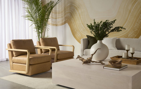 Sunpan Leander Sofa: Luxurious Comfort with Modern Design, Ample Padding, and Elegant Curves for Your Home Danny Cream