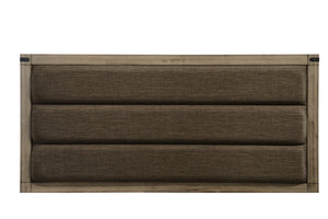 English Elm 1Pc Contemporary Low-Profile Upholstered Full Bed With Geometric Vertical Channels In Weathered Gray B2741S00369