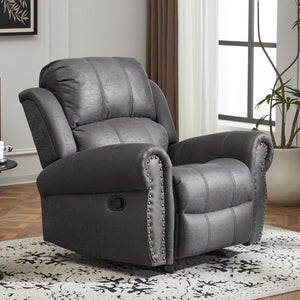 English Elm Christopher Knight Home® - 40.75" Wide Suede Manual Glider Recliner Chair with Rolled Arms, Microfiber Comfort & Infinite Positions Slate N763P264499E